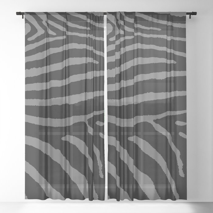 Black and Gray Zebra 280 Sheer Curtain