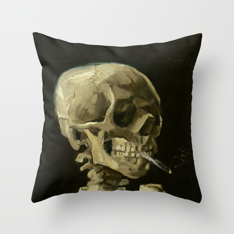 Cigar Skull  Linen Cushions Cover Sofa Throw Pillow Case 