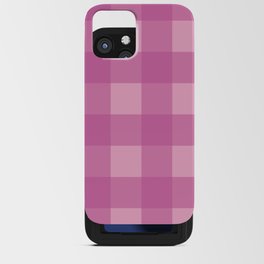 Dark Pink Light Pink Gingham Check Tartan Plaid iPhone Card Case