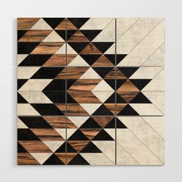 Urban Tribal Pattern No.9 - Aztec - Concrete and Wood Wood Wall Art