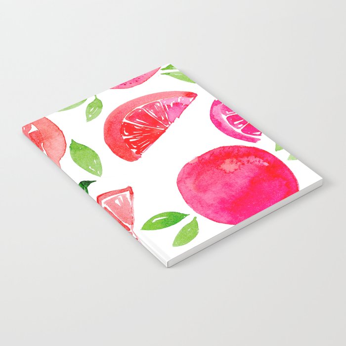 Watercolor grapefruit - pink Notebook