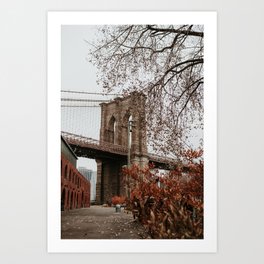 Brooklyn Bridge in the Fall | Colourful Travel Photography | New York City, America (USA) Art Print