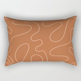 Squiggle Abstract Minimalist Modern Boho Pattern in Terracotta Rust Rectangular Pillow
