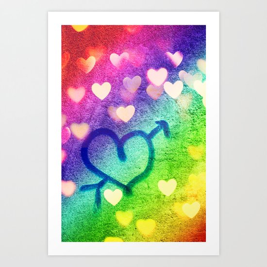 Graffiti Hearts Art Print