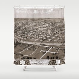 Iowa City vintage pictorial map Shower Curtain