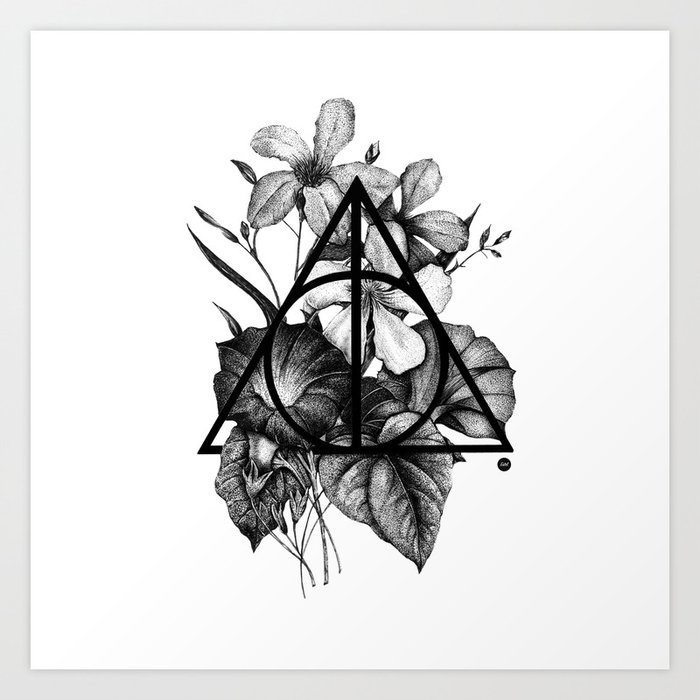 black flower print