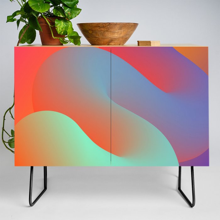 3D Twisted Fluid Shape Credenza