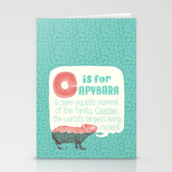 C is for Capybara Stationery Cards