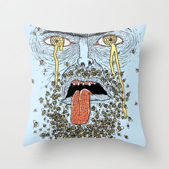 Wierd Bee-rd Throw Pillow