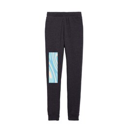 Pastel Baby Blue Groovy Swirls Abstract Design Kids Joggers