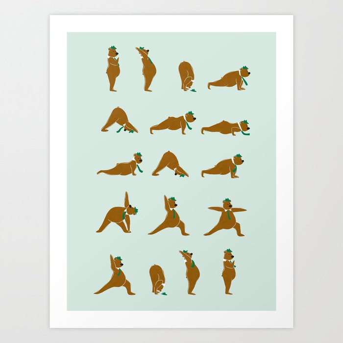 Yoga Bear! Art Print
