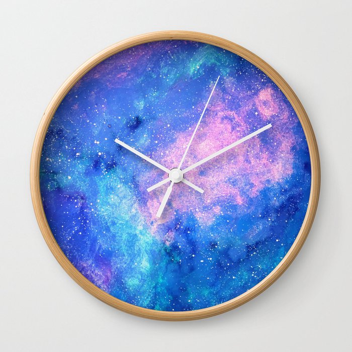 Cloud Galaxy with Stars Wall Clock