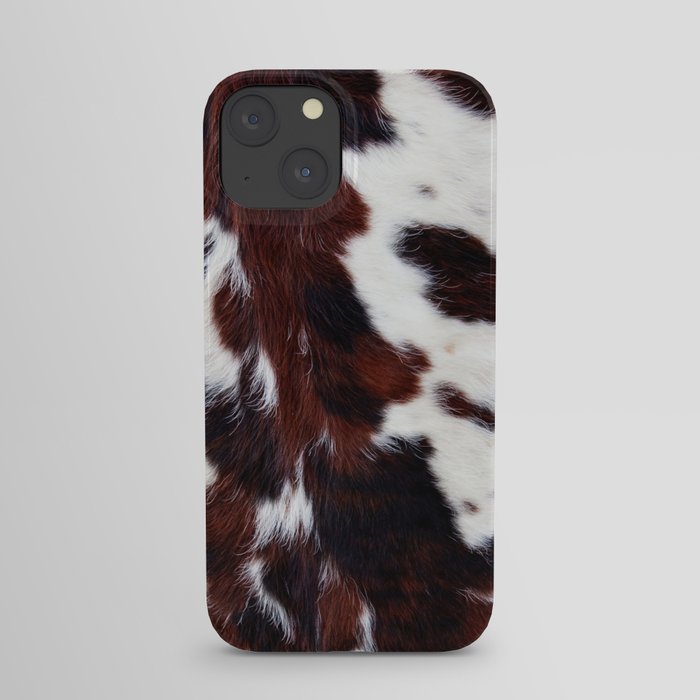 White Longhorn Cowhide With Black and Red Spots iPhone Case