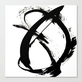 Brushstroke [7]: a minimal, abstract piece in black and white Canvas Print