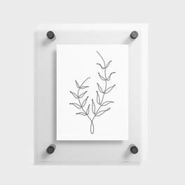 Botanical Minimal Neutral Black and White Plant One Line Art Floating Acrylic Print