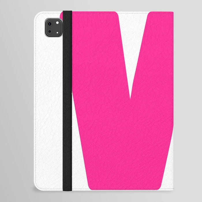 W (Dark Pink & White Letter) iPad Folio Case