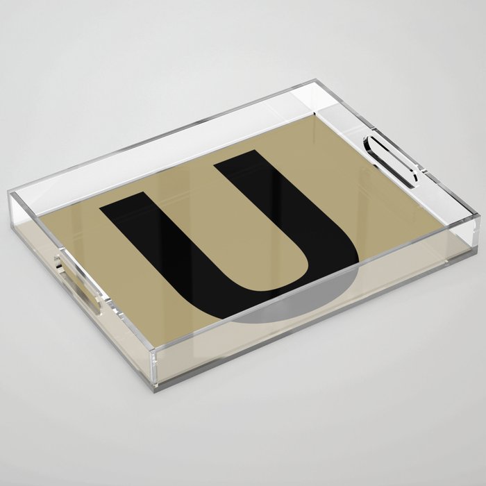 Letter U (Black & Sand) Acrylic Tray