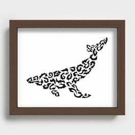Whale in shapes Recessed Framed Print
