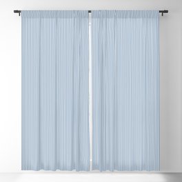 Classic Blue Mini Vertical Mattress Ticking Stripe Pattern Blackout Curtain
