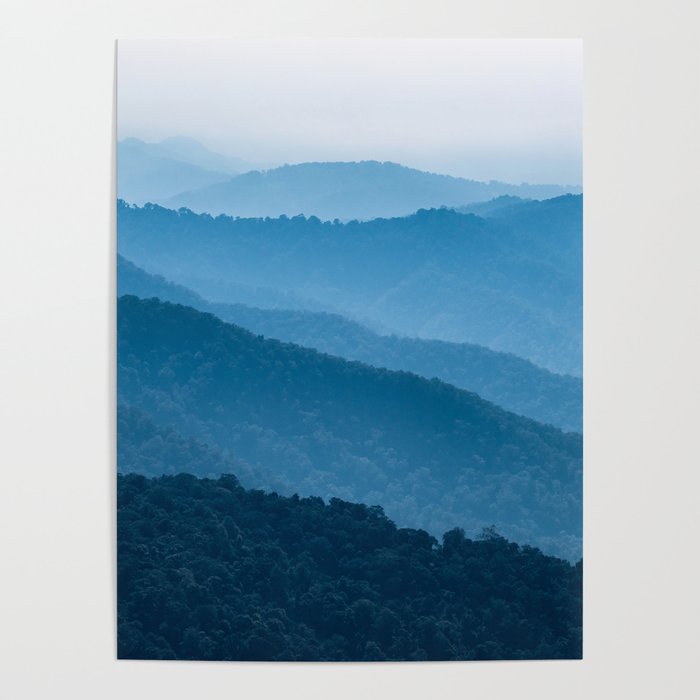 Blue mountains in Springbrook National Park, Queensland, Australia Poster
