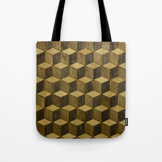 Optical wood cubes Tote Bag