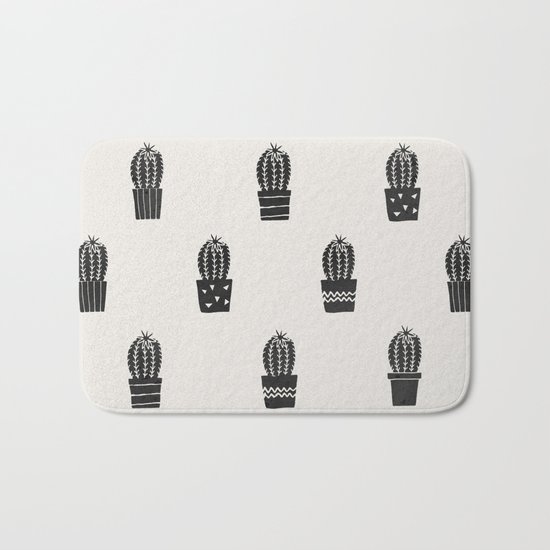 Stamped Potted Cacti Bath Mat