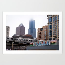 Chicago El & Mural Art Print