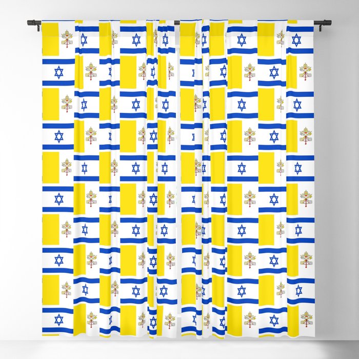 Mix of flag: Vatican and Israel Blackout Curtain