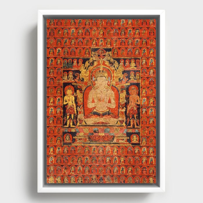 Cosmic Buddha Vairochana Tibet Sakya Thangka 1 Framed Canvas