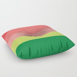 Watermelon Abstract Minimal Stripes Color Palette Floor Pillow