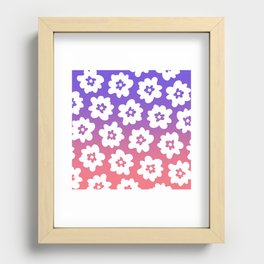 Gradient and magical line drawing blossom pattern 6 Recessed Framed Print