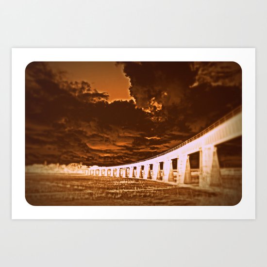 Curved Rail-line Art Print