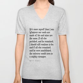 He's more myself than I am - Emily Bronte Quote - Literature - Typography Print 1 V Neck T Shirt