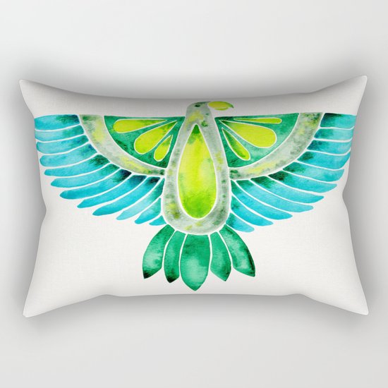 Parrot – Blue & Green Rectangular Pillow