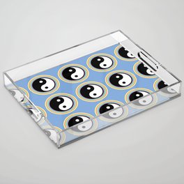 Hippie Yin Yang Pattern Acrylic Tray