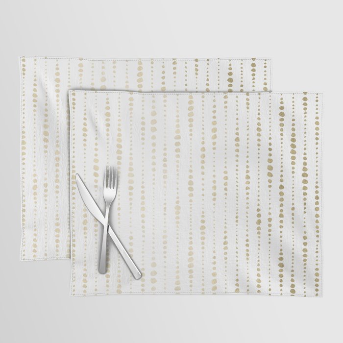 NYC Nights Gold Polka Dot Stripes Placemat