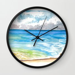 Blue Pacific Ocean in Santa Cruz California Beach Wall Clock