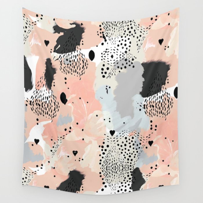 Mid Century Modern Boho Aesthetic Vsco Wall Tapestry by