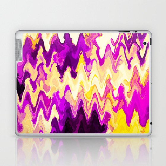 Acrylic Pour In Purple And Yellow  Laptop & iPad Skin