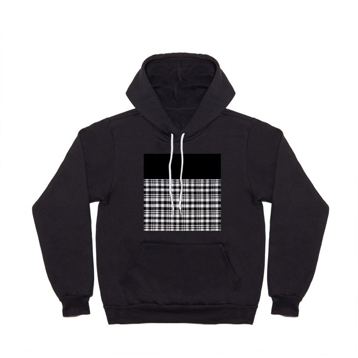 Black & White Plaid Fabric Hoody