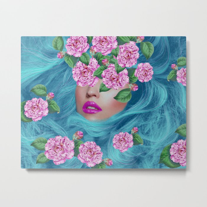 Lady with Camellias Metal Print