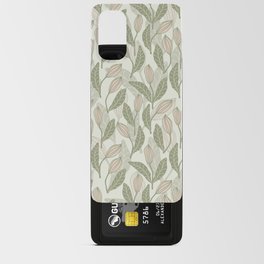 Abstract Organic Flowers in Sage Green, Blush Pink and Cream Android Card Case