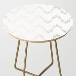 Simply Deconstructed Chevron White Gold Sands on White Side Table