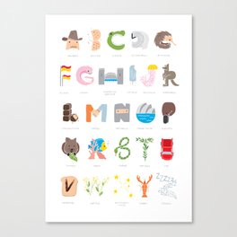 Australian Alphabet Canvas Print