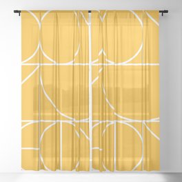 Modern Geometric 77 Yellow Sheer Curtain