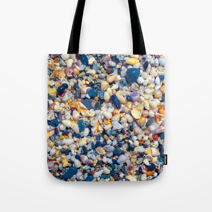 Blue Tones Mussel Sand Beach Photography  Tote Bag