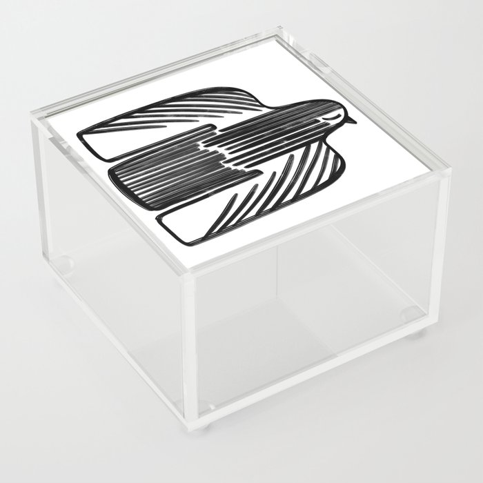 Stylized Black Dove Acrylic Box