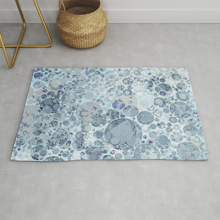 Abstract Faded Blue Grey Bubbles Rug By Artaddiction45 Society6