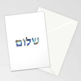 Jewish Symbol Art Shalom 26 - Sharon Cummings Stationery Card