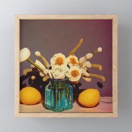 Flowers with Lemon Framed Mini Art Print